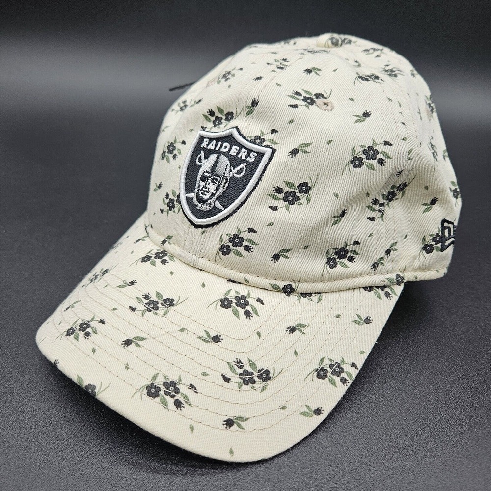 Las Vegas Raiders Womens New Era 9TWENTY Cream Blossom Flower Hat Cap NFL New